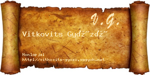 Vitkovits Győző névjegykártya